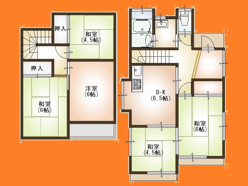 Floor plan. 24,800,000 yen, 5DK, Land area 101.21 sq m , Building area 78.93 sq m Floor