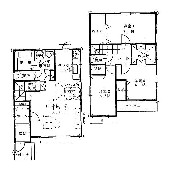 Floor plan. 34,800,000 yen, 3LDK, Land area 122.35 sq m , Building area 91.08 sq m