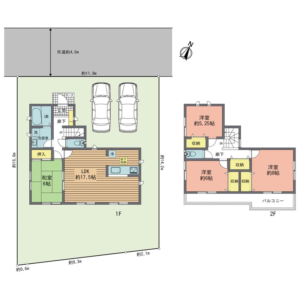 Floor plan. 33,800,000 yen, 4LDK, Land area 175.24 sq m , Building area 103.51 sq m