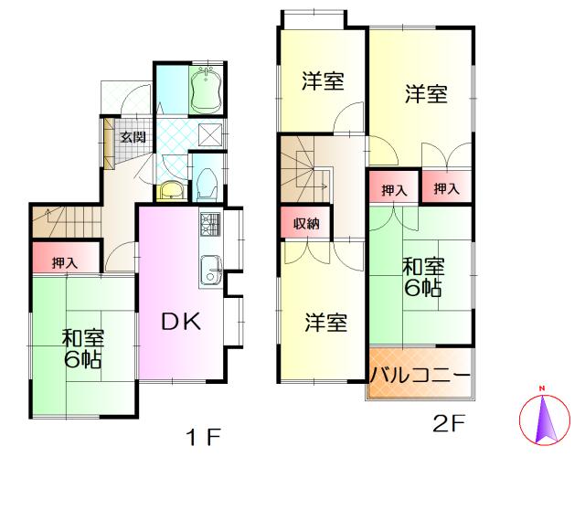 Floor plan. 21,800,000 yen, 5DK, Land area 84.07 sq m , Building area 77 sq m