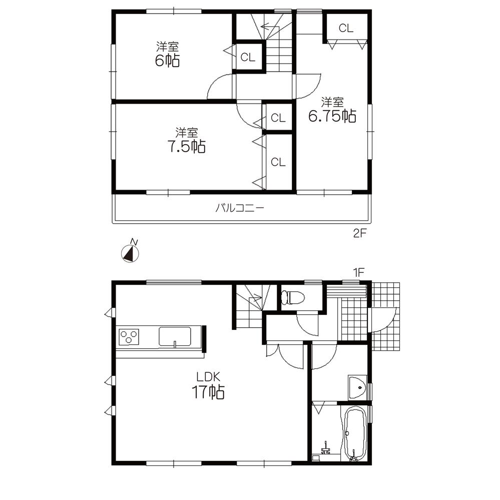 Floor plan. (3 Building), Price 42,800,000 yen, 3LDK, Land area 138.36 sq m , Building area 82.62 sq m