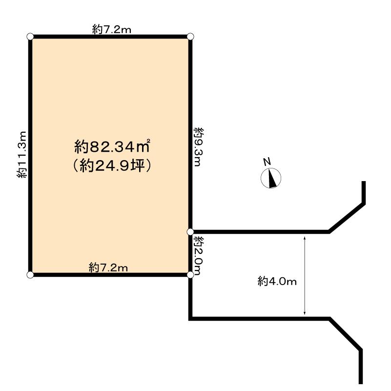 Compartment figure. Land price 19.5 million yen, Land area 82.34 sq m