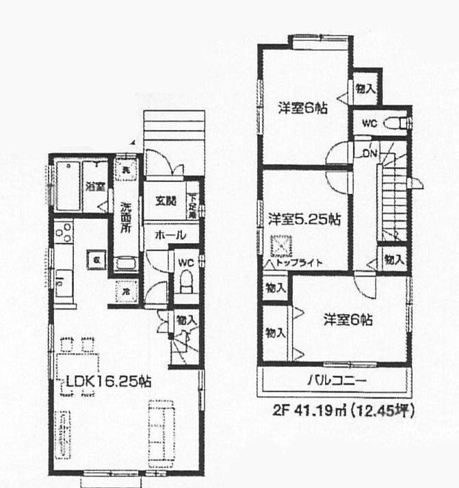 Floor plan. (3 Building), Price 33,900,000 yen, 3LDK, Land area 106.66 sq m , Building area 83.42 sq m