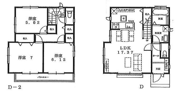 Floor plan. (D Building), Price 38,300,000 yen, 3LDK, Land area 117.98 sq m , Building area 88.18 sq m