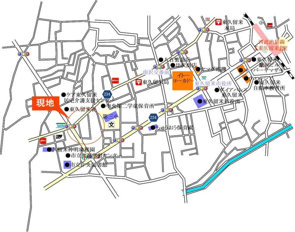Local guide map. Higashi Kurume City center-cho 2-chome