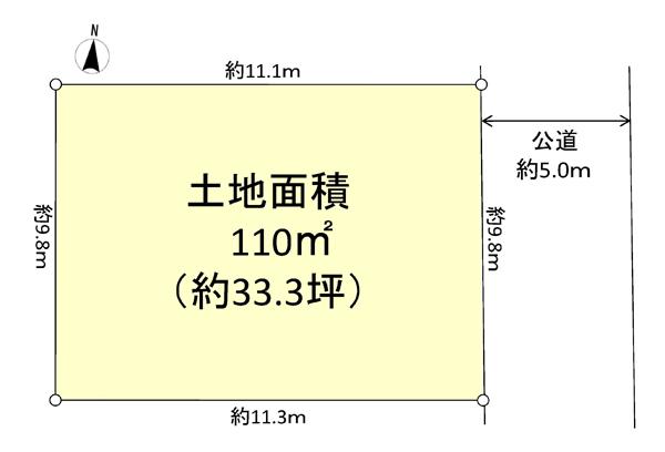 Compartment figure. Land price 28.8 million yen, Population between the land area 110 sq m 9.8m