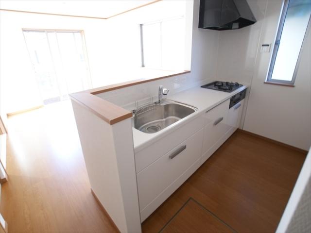 Kitchen. Face-to-face kitchen overlooking the living room