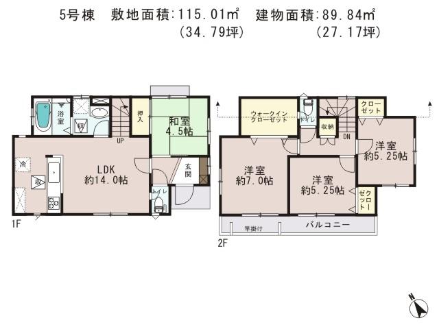 Floor plan. 35,500,000 yen, 4LDK, Land area 115.01 sq m , Building area 89.84 sq m floor plan