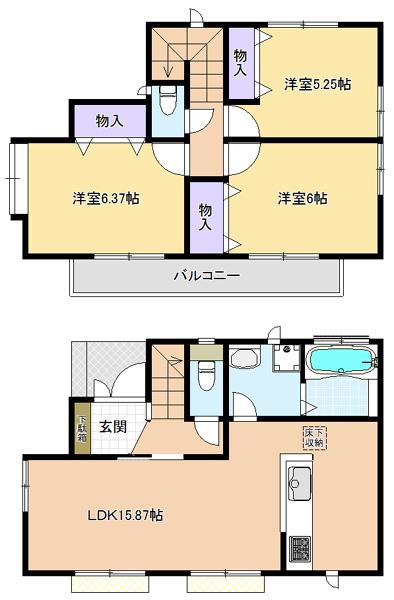 Floor plan. (A Building), Price 39,800,000 yen, 3LDK, Land area 101.45 sq m , Building area 79.9 sq m