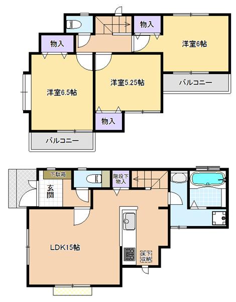Floor plan. (D Building), Price 38,800,000 yen, 3LDK, Land area 100.48 sq m , Building area 78.87 sq m