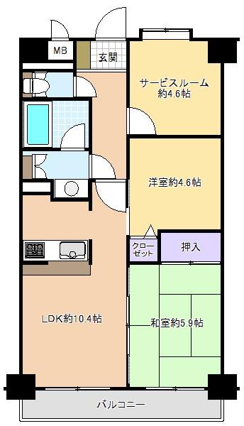 Floor plan. 2LDK + S (storeroom), Price 15.8 million yen, Occupied area 56.71 sq m , Balcony area 5.28 sq m
