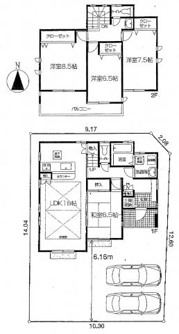 Floor plan. 45,800,000 yen, 4LDK, Land area 145.85 sq m , Building area 114.26 sq m