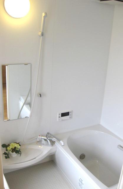 Bathroom. Large windows, Bright bathroom