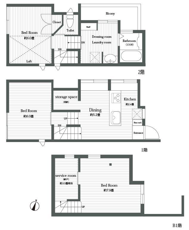 Floor plan. 27,900,000 yen, 3DK + S (storeroom), Land area 66.15 sq m , Building area 69.06 sq m storage rich floor plan