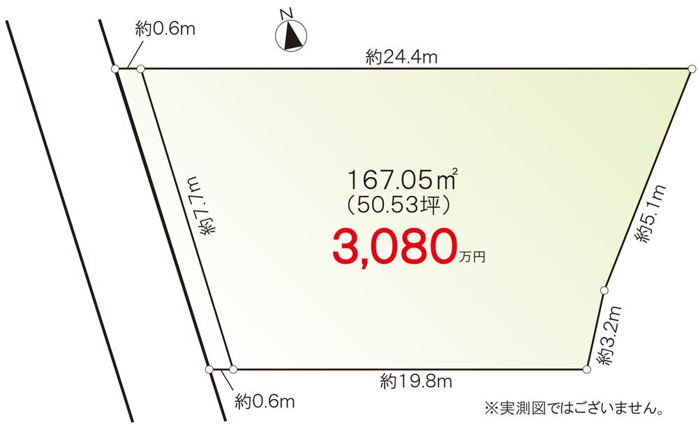 Compartment figure. Land price 30,800,000 yen, Land area 167.05 sq m