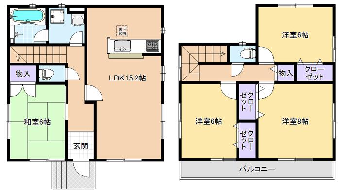 Floor plan. 31,800,000 yen, 4LDK, Land area 102.13 sq m , Building area 96.39 sq m
