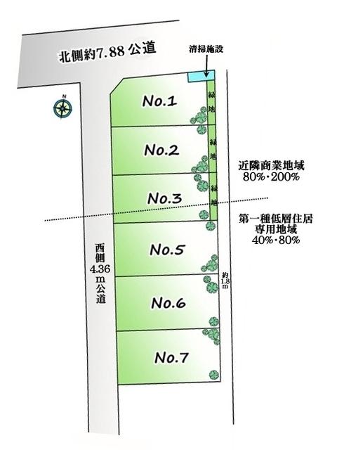 The entire compartment Figure. Higashi Kurume City center-cho 6-chome