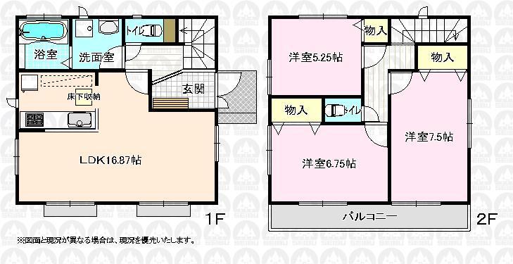 Floor plan. 34,800,000 yen, 3LDK, Land area 109.4 sq m , Building area 86.94 sq m