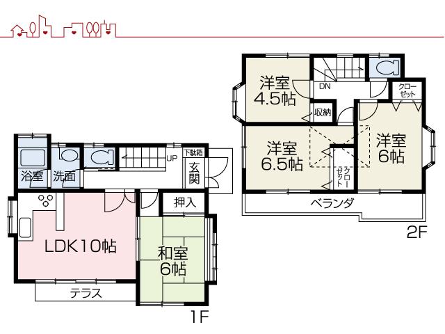 Floor plan. 26,800,000 yen, 4LDK, Land area 100.02 sq m , Building area 80.97 sq m