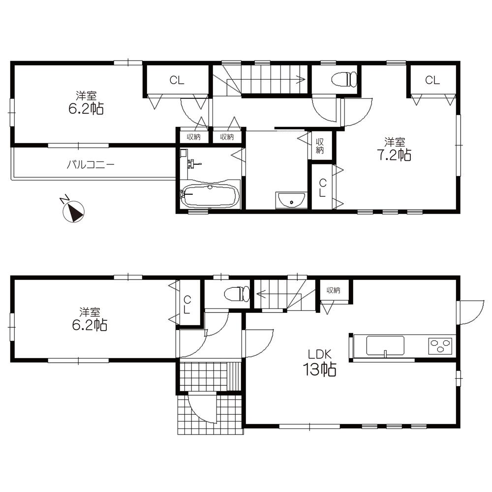 Floor plan. 26,800,000 yen, 3LDK, Land area 76.62 sq m , Building area 82.38 sq m