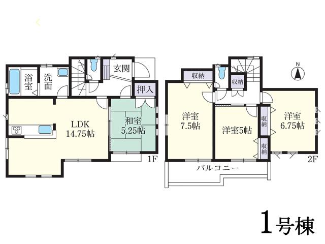 Floor plan. (1), Price 43,900,000 yen, 4LDK, Land area 115 sq m , Building area 91.91 sq m