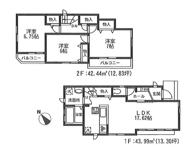 Floor plan. (C Building), Price 30,300,000 yen, 3LDK, Land area 110.1 sq m , Building area 86.43 sq m