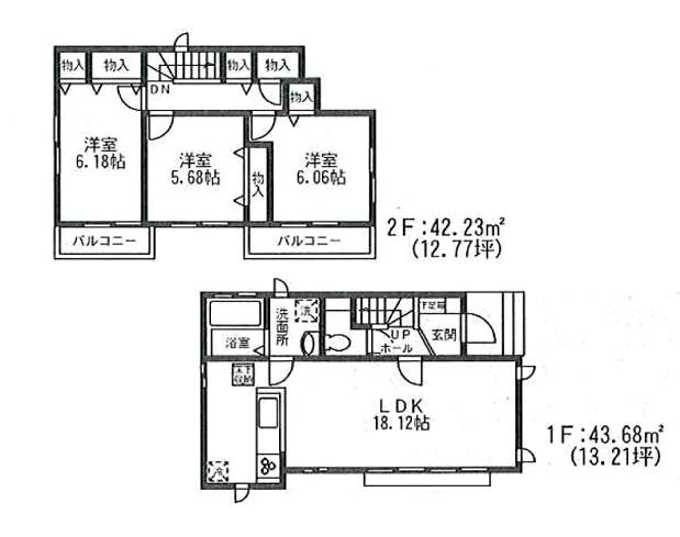 Floor plan. (G Building), Price 30,800,000 yen, 3LDK, Land area 110.09 sq m , Building area 85.91 sq m