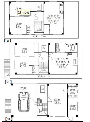 Floor plan. 49,800,000 yen, 5LDK, Land area 127.26 sq m , Building area 215.8 sq m