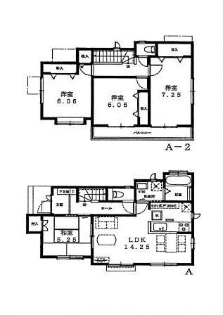 Floor plan. (A Building), Price 42,800,000 yen, 4LDK, Land area 123.54 sq m , Building area 94.6 sq m