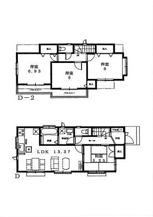 Floor plan. (D Building), Price 40,800,000 yen, 4LDK, Land area 119.85 sq m , Building area 89.11 sq m