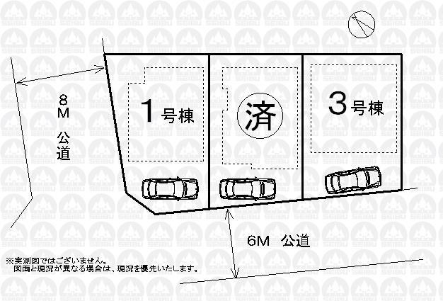 The entire compartment Figure. Yang per well in Zentominami road! Front road 6 ~ So 8m, You can park in the smooth. 
