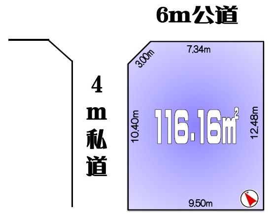 Compartment figure. Land price 22,800,000 yen, Land area 116.16 sq m