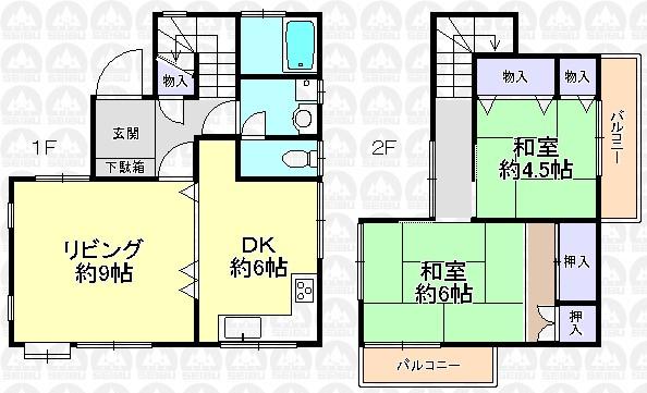 Floor plan. 9.2 million yen, 2LDK, Land area 86 sq m , Building area 69.07 sq m