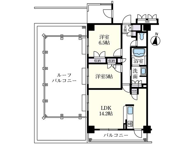 Floor plan. 2LDK, Price 25,800,000 yen, Occupied area 59.22 sq m Urban Castle Higashimurayama floor plan