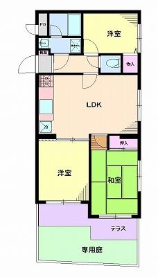 Floor plan. 3LDK, Price 14.3 million yen, Occupied area 58.02 sq m