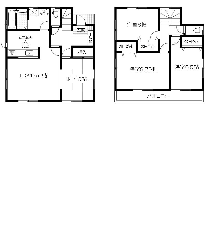 Floor plan. (Building 2), Price 38,800,000 yen, 4LDK, Land area 114.36 sq m , Building area 101.02 sq m