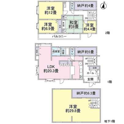 Floor plan. Floor type 5LDK + 3S (closet) type