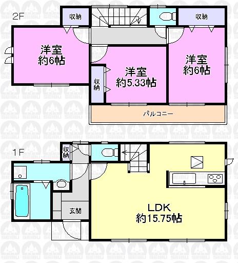 Floor plan. 31,800,000 yen, 3LDK, Land area 99.17 sq m , Building area 78.56 sq m