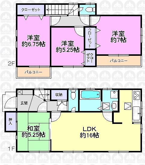 Floor plan. (3 Building), Price 29,900,000 yen, 4LDK, Land area 100 sq m , Building area 95.22 sq m