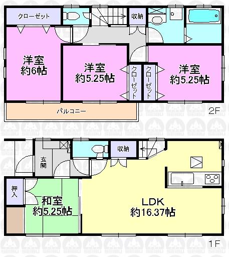 Floor plan. (5 Building), Price 29,900,000 yen, 4LDK, Land area 100 sq m , Building area 92.74 sq m