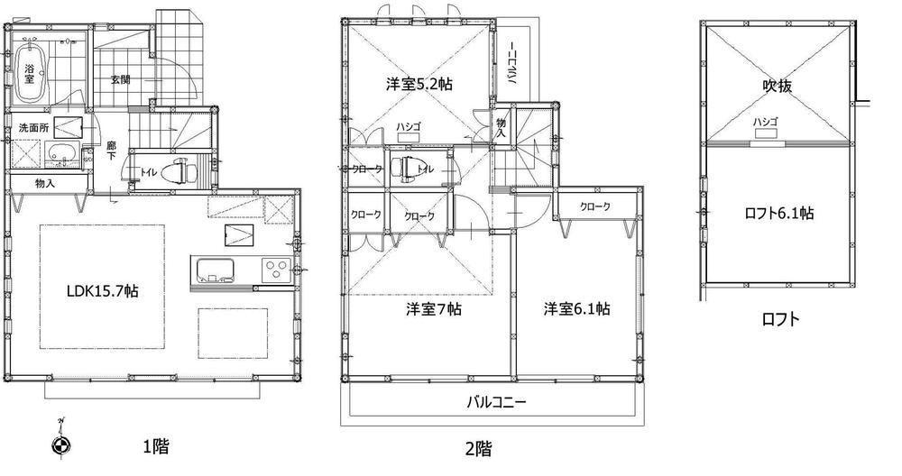 Floor plan. 29,800,000 yen, 3LDK + S (storeroom), Land area 98.52 sq m , Living with a loft space of 3LDK and plus α feel the building area 78.58 sq m room