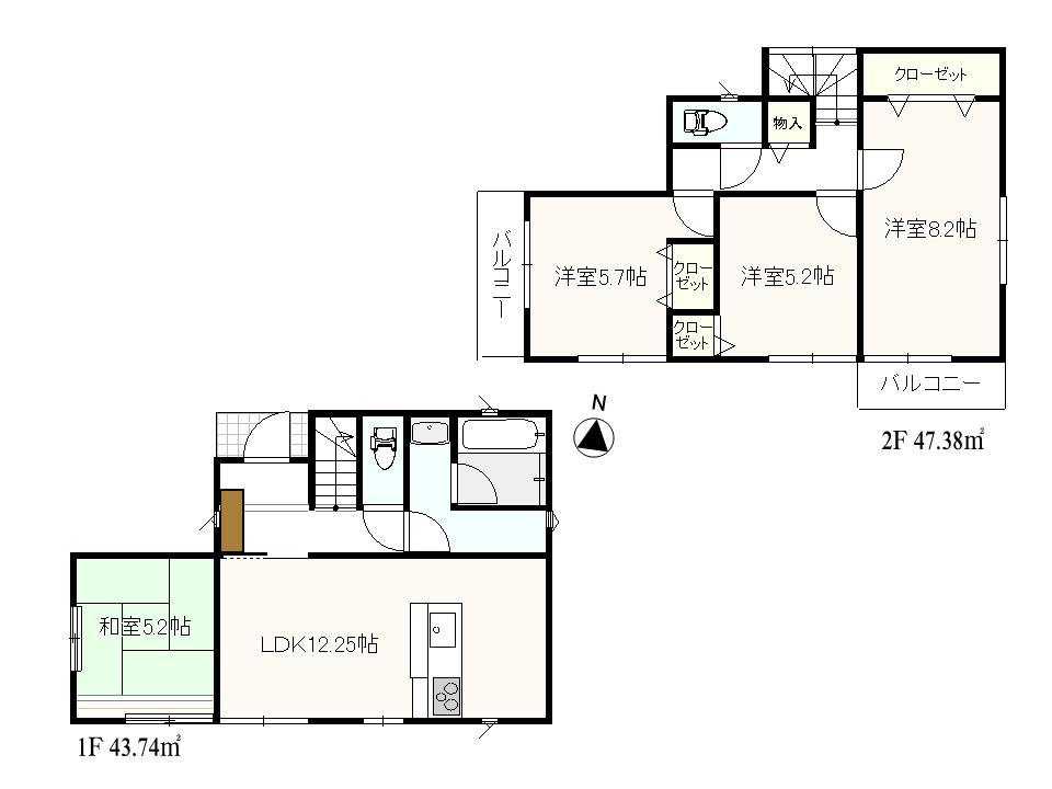 Floor plan. (1 Building), Price 27,800,000 yen, 4LDK, Land area 110.35 sq m , Building area 87.48 sq m