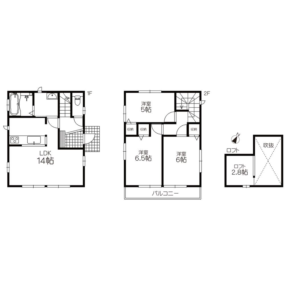 Floor plan. (3 Building), Price 27,800,000 yen, 3LDK, Land area 93.2 sq m , Building area 74.53 sq m