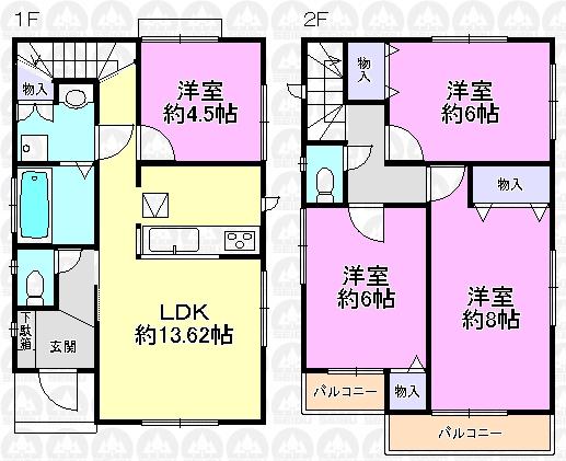 Floor plan. (C Building), Price 34,300,000 yen, 4LDK, Land area 110.01 sq m , Building area 86.94 sq m