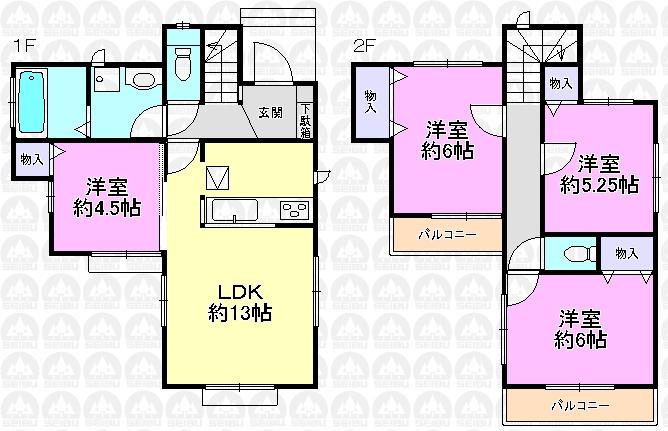 Floor plan. (E Building), Price 31,300,000 yen, 4LDK, Land area 111.3 sq m , Building area 83.62 sq m