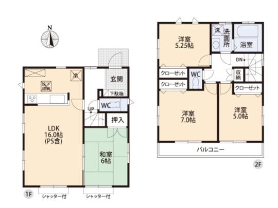 Floor plan. 38,500,000 yen, 4LDK, Land area 117.87 sq m , Building area 92.74 sq m floor plan