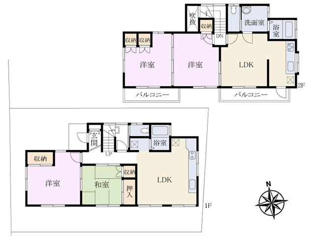 Floor plan. 27,800,000 yen, 2LDK, Land area 102.47 sq m , Building area 104.12 sq m Higashimurayama Honcho 3-chome Floor