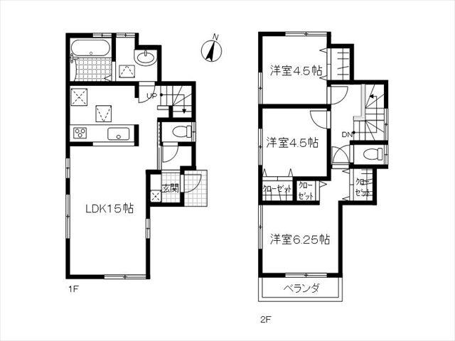 Floor plan. 23.8 million yen, 3LDK, Land area 90.87 sq m , Building area 72.48 sq m