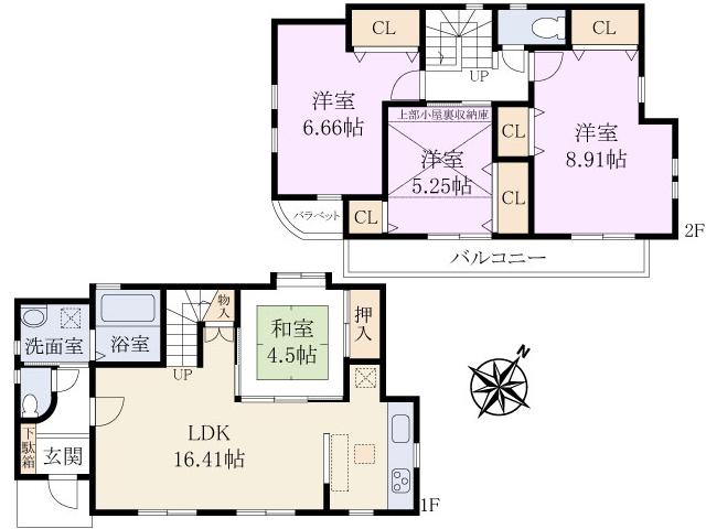Floor plan. 39,800,000 yen, 4LDK, Land area 121.88 sq m , 3-chome Floor building area 97.46 sq m Aoba-cho