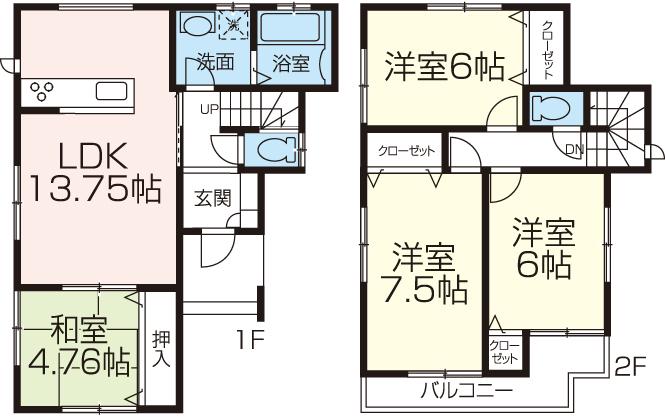 Building plan example (floor plan). Building plan example (B No. land) Building Price      12,690,000 yen, Building area 89.23 sq m